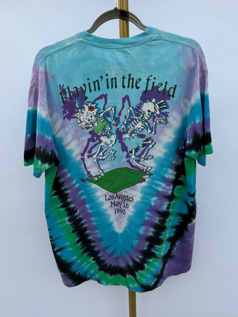 Grateful Dead 1990 Los Angeles Olympic Velodrome Soccer Tie Dye T-Shirt L - Picture 2 of 8